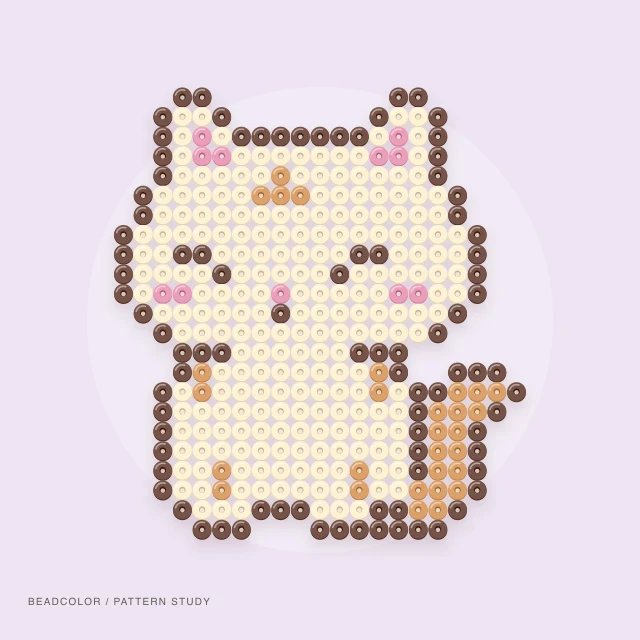 Sleepy cat: bead rendering of the editable 29 × 29 pattern