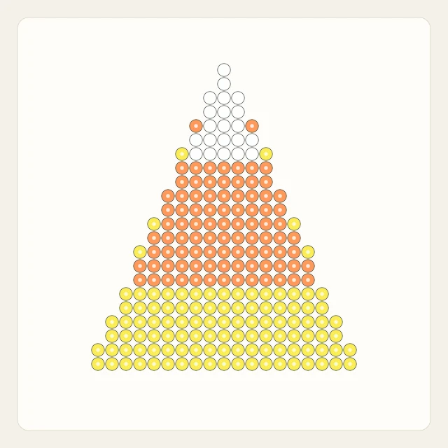 Candy Corn: bead rendering of the editable 29 × 29 pattern