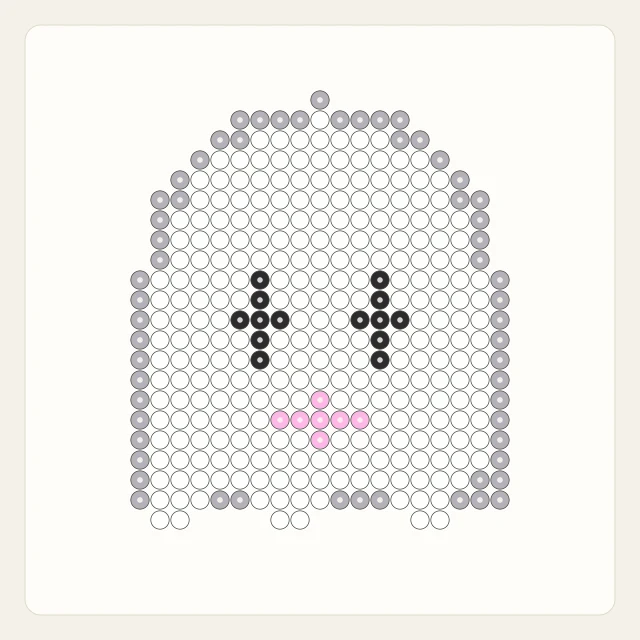 Friendly Ghost: bead rendering of the editable 29 × 29 pattern