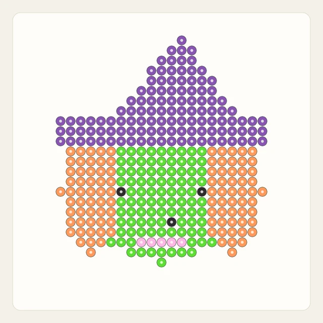 Little Witch: bead rendering of the editable 29 × 29 pattern