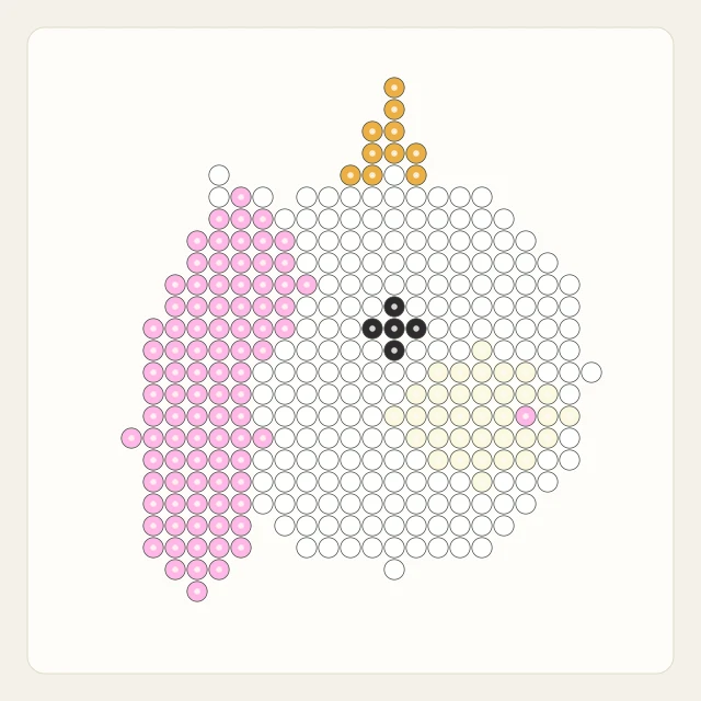 Pastel Unicorn: bead rendering of the editable 29 × 29 pattern