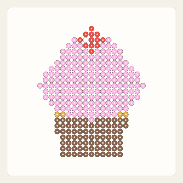 Pink Cupcake: bead rendering of the editable 29 × 29 pattern