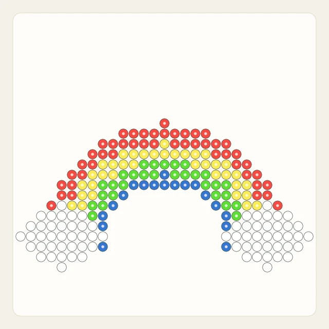 Rainbow Arch: bead rendering of the editable 29 × 29 pattern