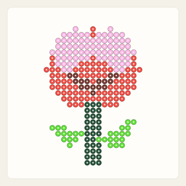 Red Rose: bead rendering of the editable 29 × 29 pattern