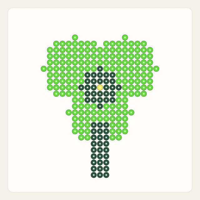Shamrock Leaf: bead rendering of the editable 29 × 29 pattern