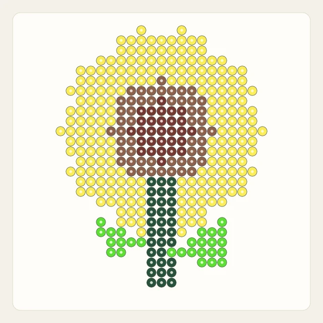 Sunflower Bloom: bead rendering of the editable 29 × 29 pattern
